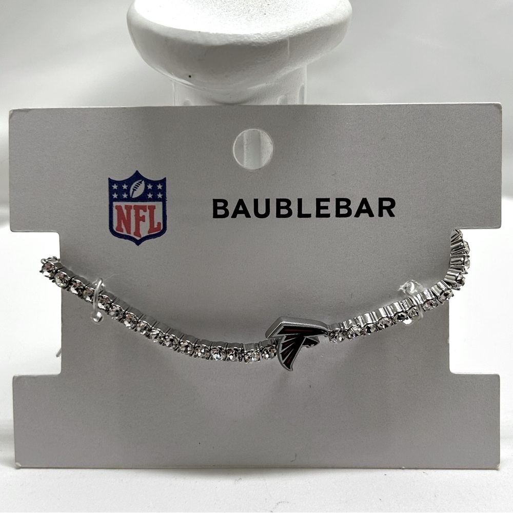 Baublebar, Official NFL Atlanta Falcons Silver Bracelet With Enamel Charm, NOC